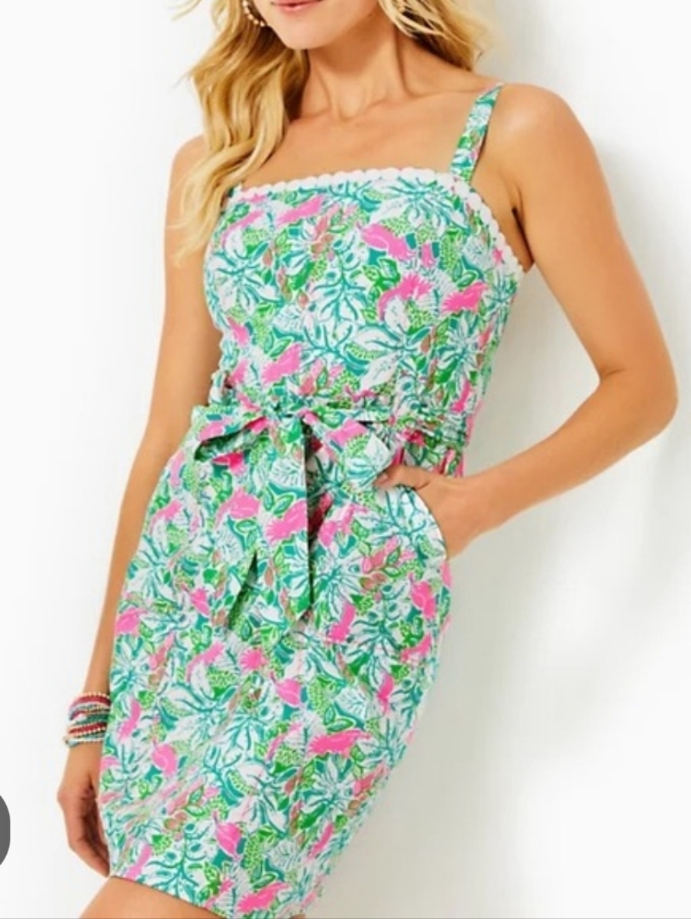 Lilly Pulitzer Kensington Pink Green Floral Mini Dress